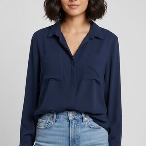 Old Navy Dark Blue Button-Down Shirt